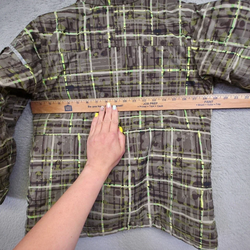 Columbia Jacket Youth 8 Brown Green Plaid Fleece Lined Insulate Outdoor Gorpcore